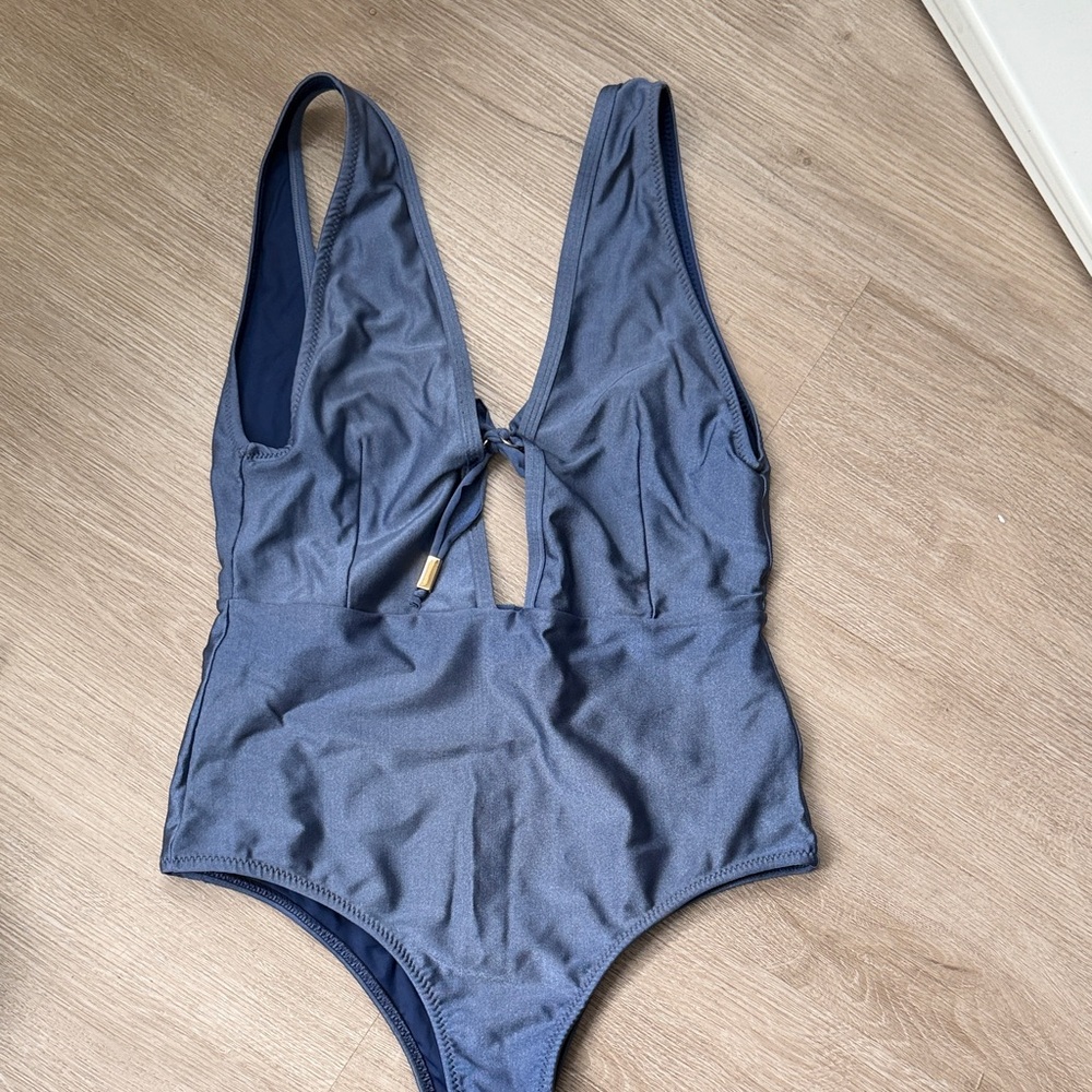 Elegant Blue Women's One Piece Swimsuit